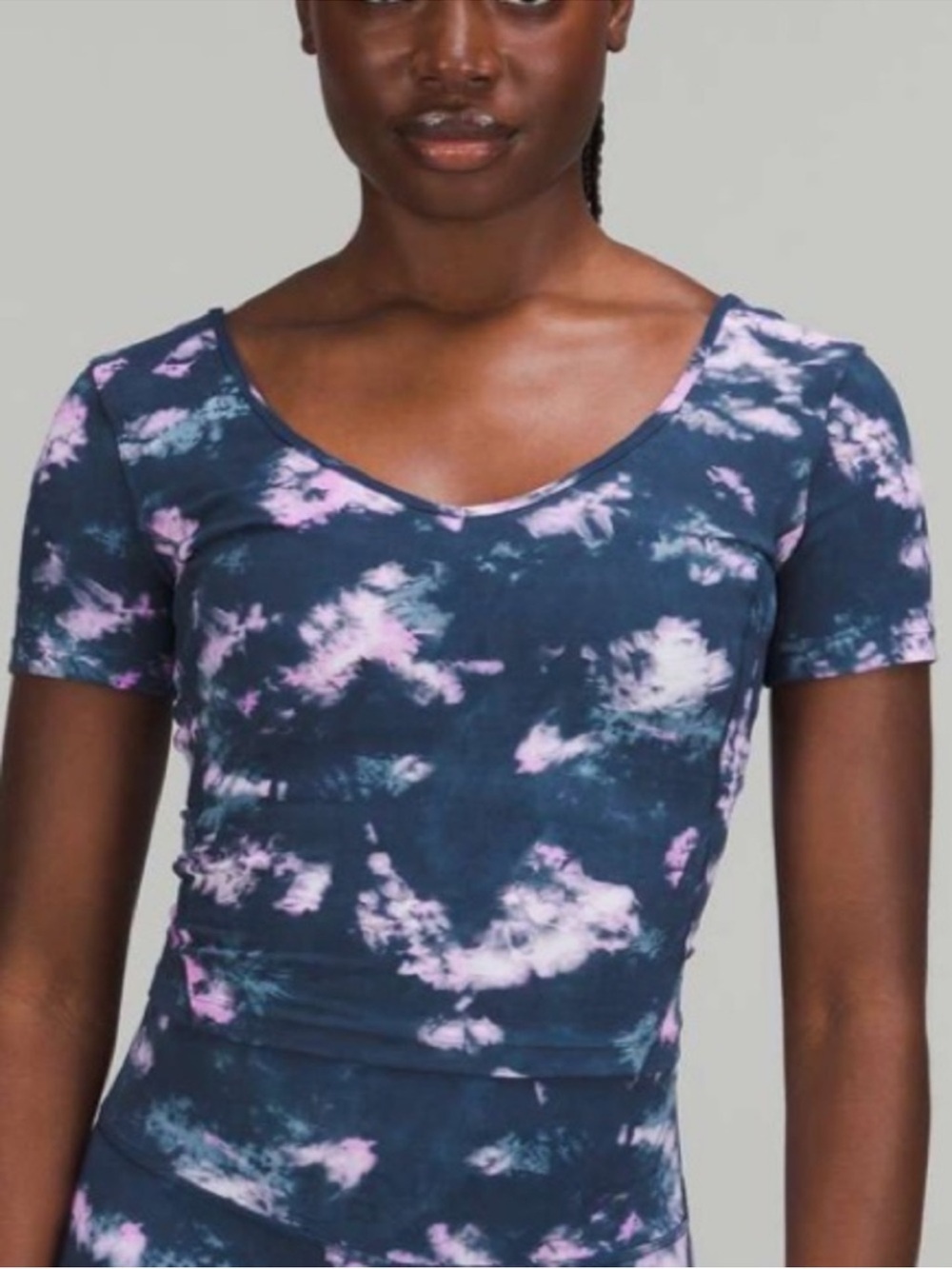 EUC Lululemon Align Tee Circulate Tie-Dye Mineral Blue Multi Size 16
